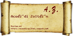 Acsádi Zoltán névjegykártya