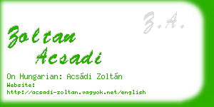 zoltan acsadi business card