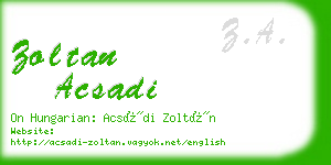 zoltan acsadi business card